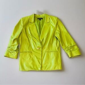 Lafayette 148 New York - Green Leather Jacket -‎ Size 10